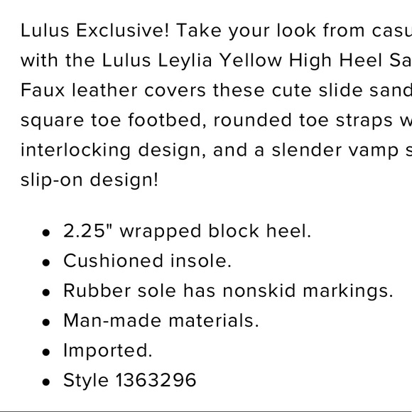 Lulus Leylia Yellow Block Heel Sandals Size 7.5 Brand New Never Worn - Picture 8 of 10